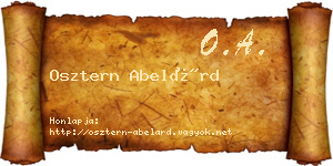 Osztern Abelárd névjegykártya